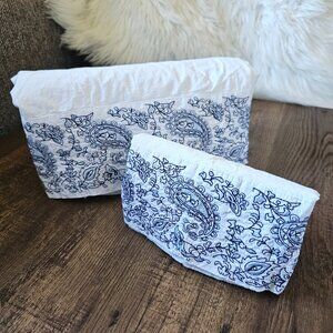 Global Home Embroidered 100% Cotton Flat Sheet, Twin + 1 Pillow Case